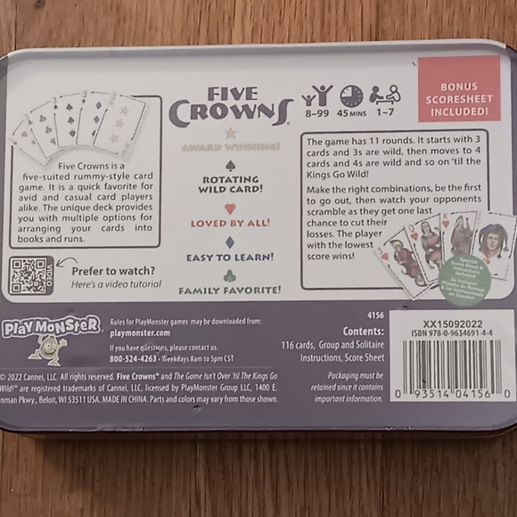 Five Crowns Card Game - Multicolor - Picture 2 of 2